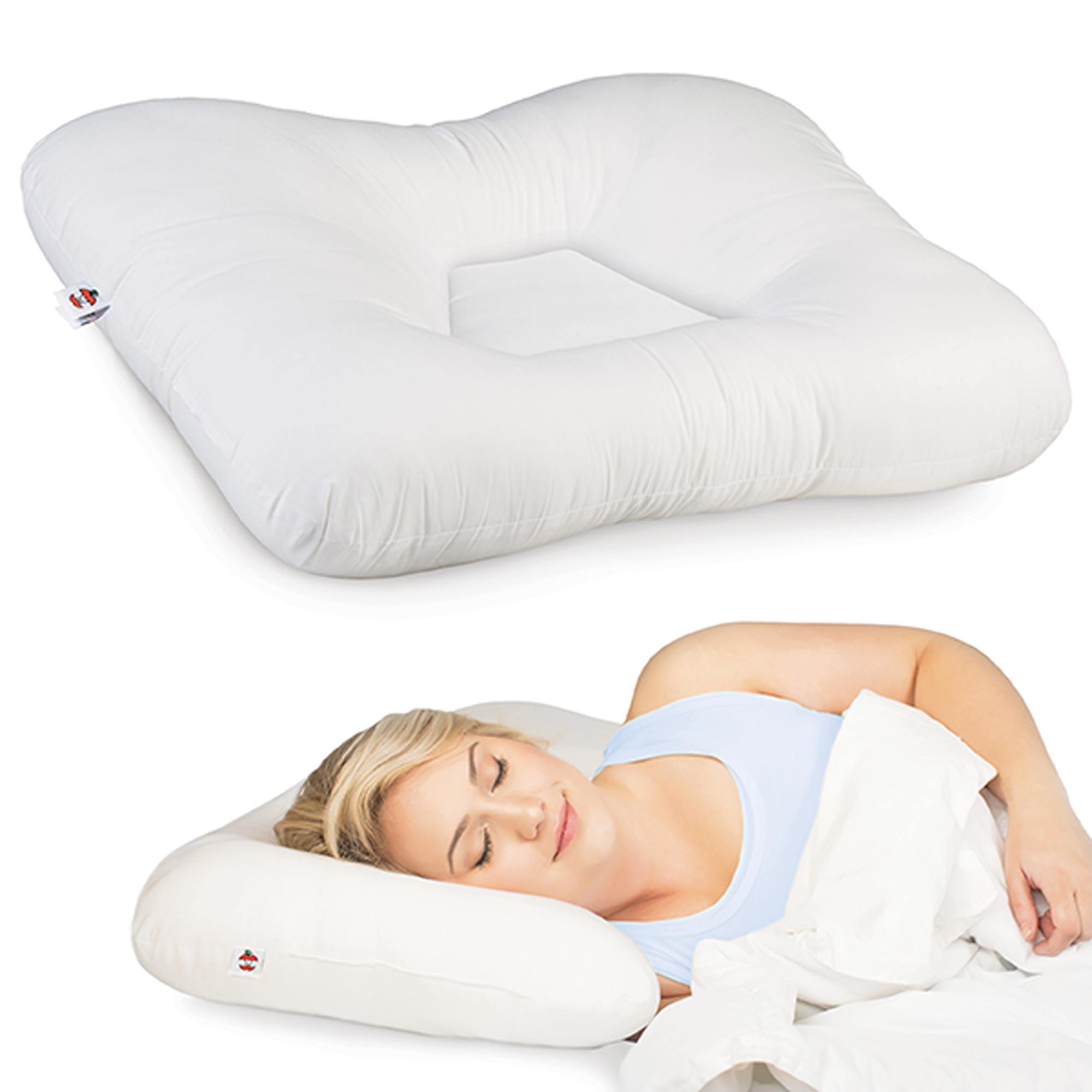 Tri-Core Natural Cervical Support Pillow with Premium Organic Cotton Shell